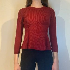 Wine Sweater Fit & Flare